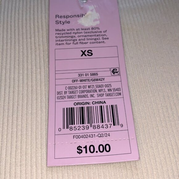 Wild Fable Junior Ribbed Seamless Lace Trim Bralette Top Off White Size XS - Picture 5 of 7